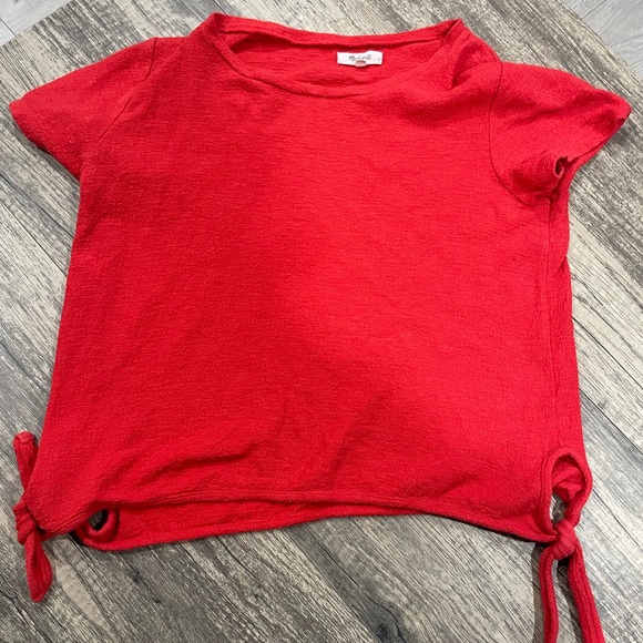 Madewell Tops - Madewell Small Top Texture & Thread Modern Side-Tie Short Sleeve H8951